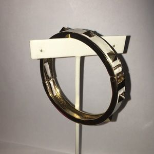 White Spiked Clamper Bracelet